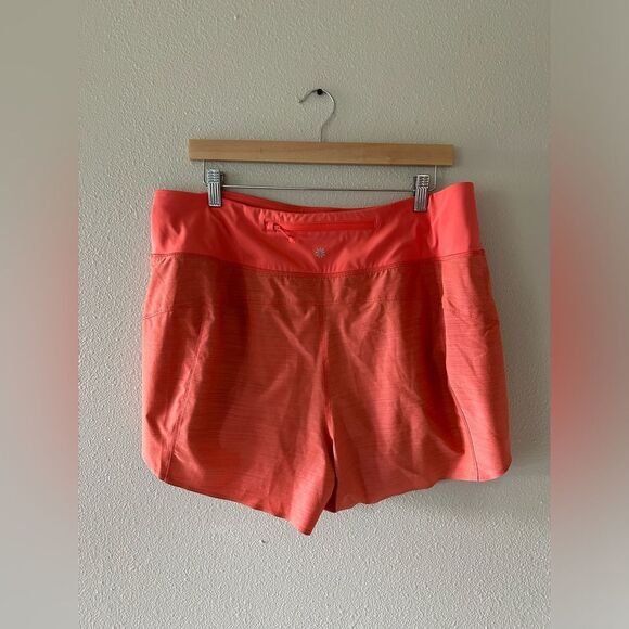 Athleta Run With It Space Dye Orange Textured 3.5” Short Size 1X - Picture 7 of 7